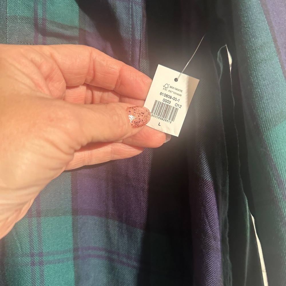 Old Navy Plaid Button Front Shirt Dress Tunic Women’s L Green Blue - Picture 3 of 7